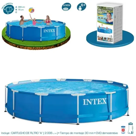 Piscina Intex Metal Frame 366x76 cm con Depuradora 56996