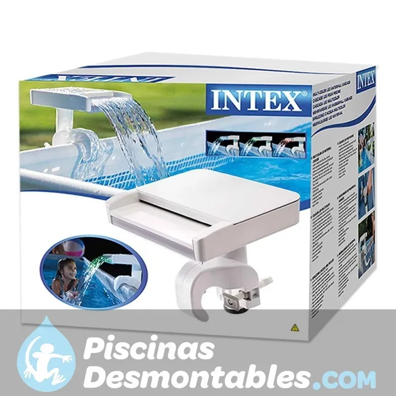 Cascada de agua Intex con luces LED multicolor