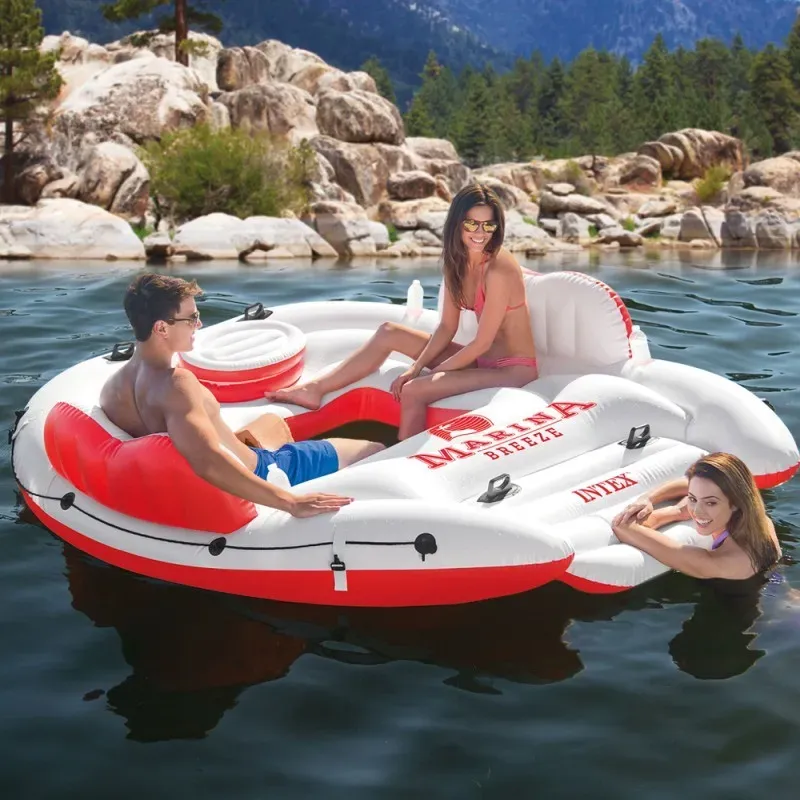 Надувной матрас intex full dura beam downy airbed with built in foot pump 64762